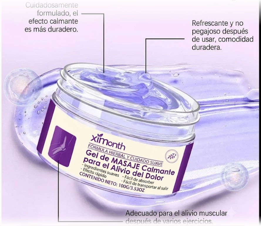 Gel de masaje calmante para articulaciones Ximonth